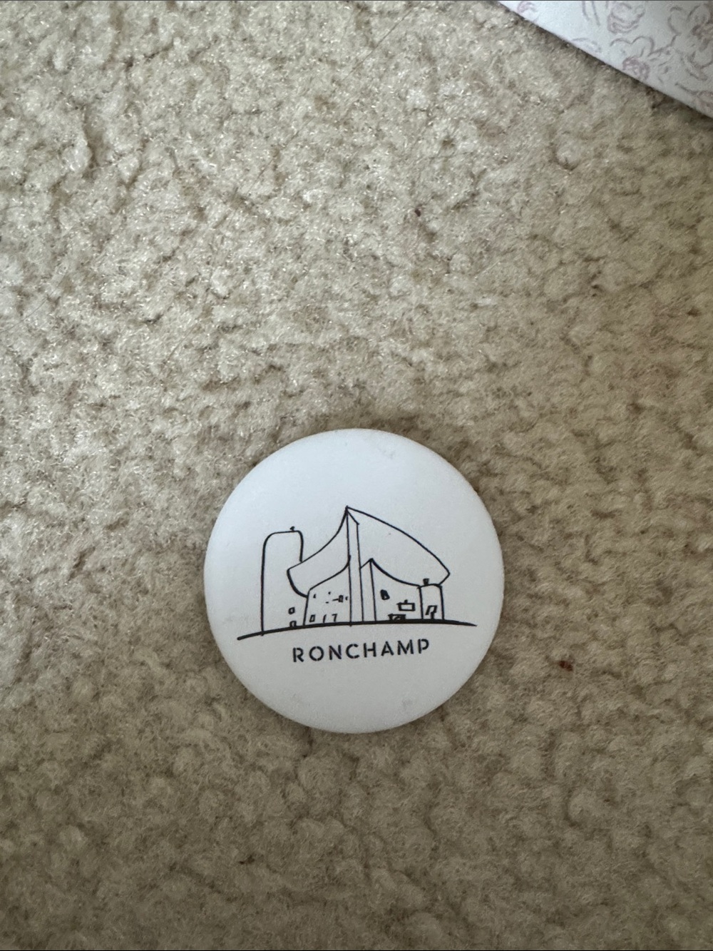 Ronchamp White Logo Badge Pin
